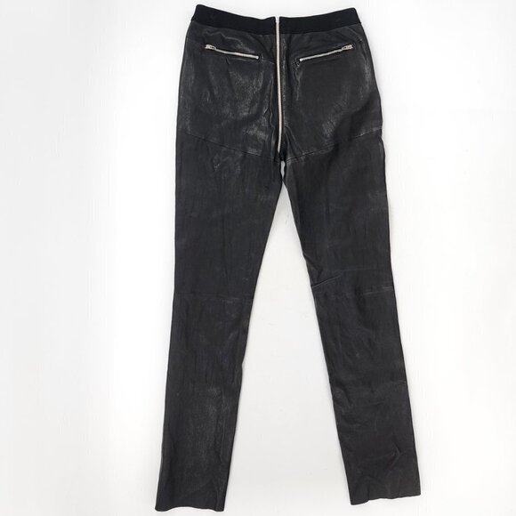 ALEXANDER WANG Black Faux Leather Zipper Skinny Pants Legging - Picture 2 of 4